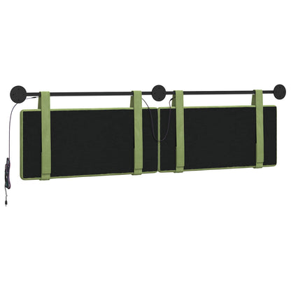 Hangend hoofdbord Met LED-verlichting Lichtgroen Fluweel