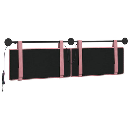 Hangend hoofdbord Met LED-verlichting Roze Fluweel