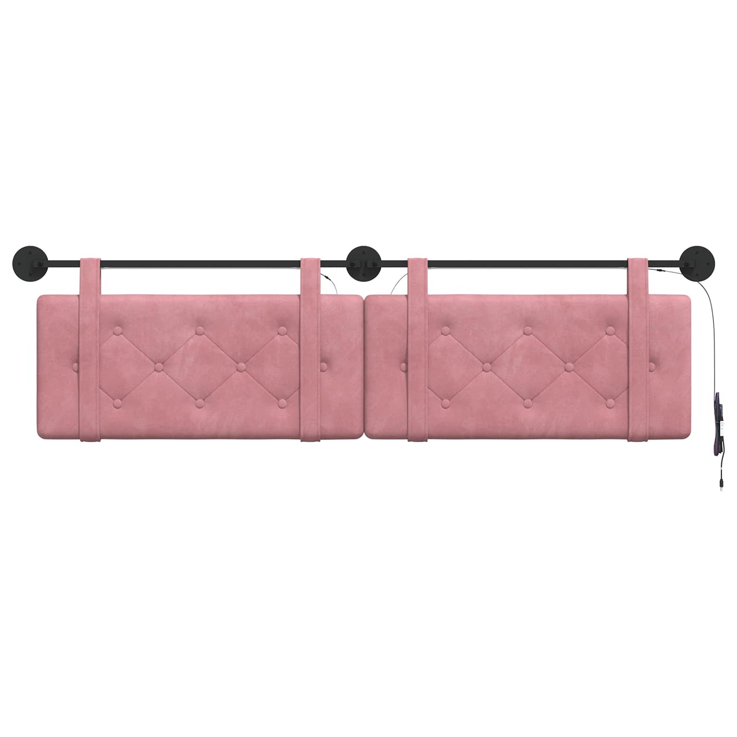 Hangend hoofdbord Met LED-verlichting Roze Fluweel