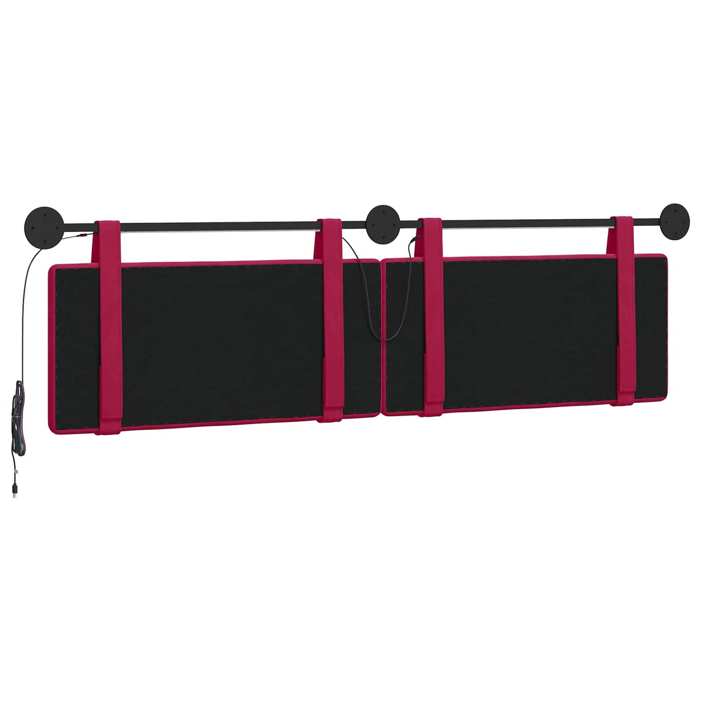 Hangend hoofdbord Met LED-verlichting Wijnrood Fluweel