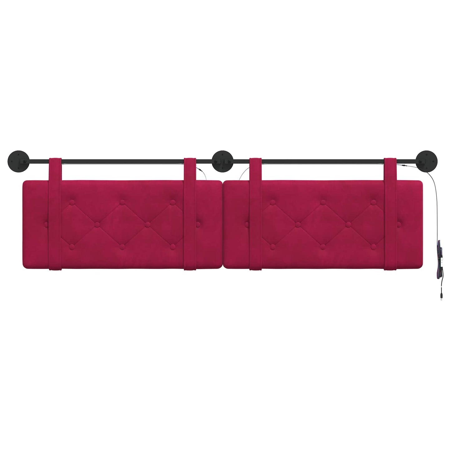 Hangend hoofdbord Met LED-verlichting Wijnrood Fluweel