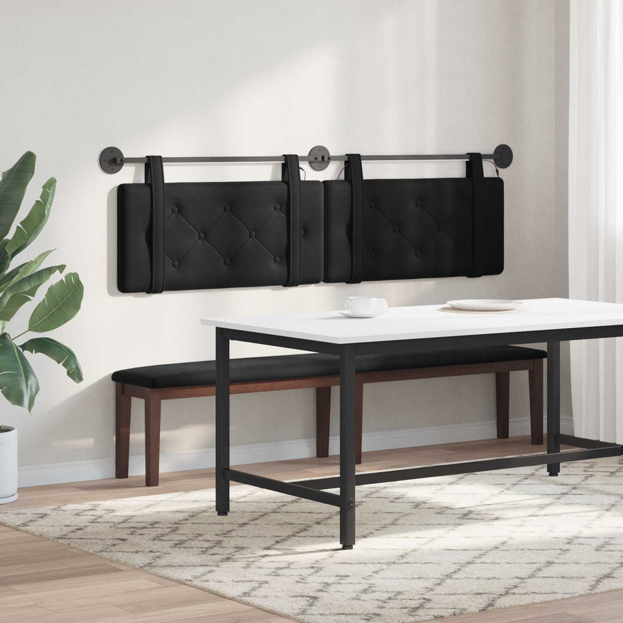 Hangend hoofdbord Met LED-verlichting Zwart Fluweel