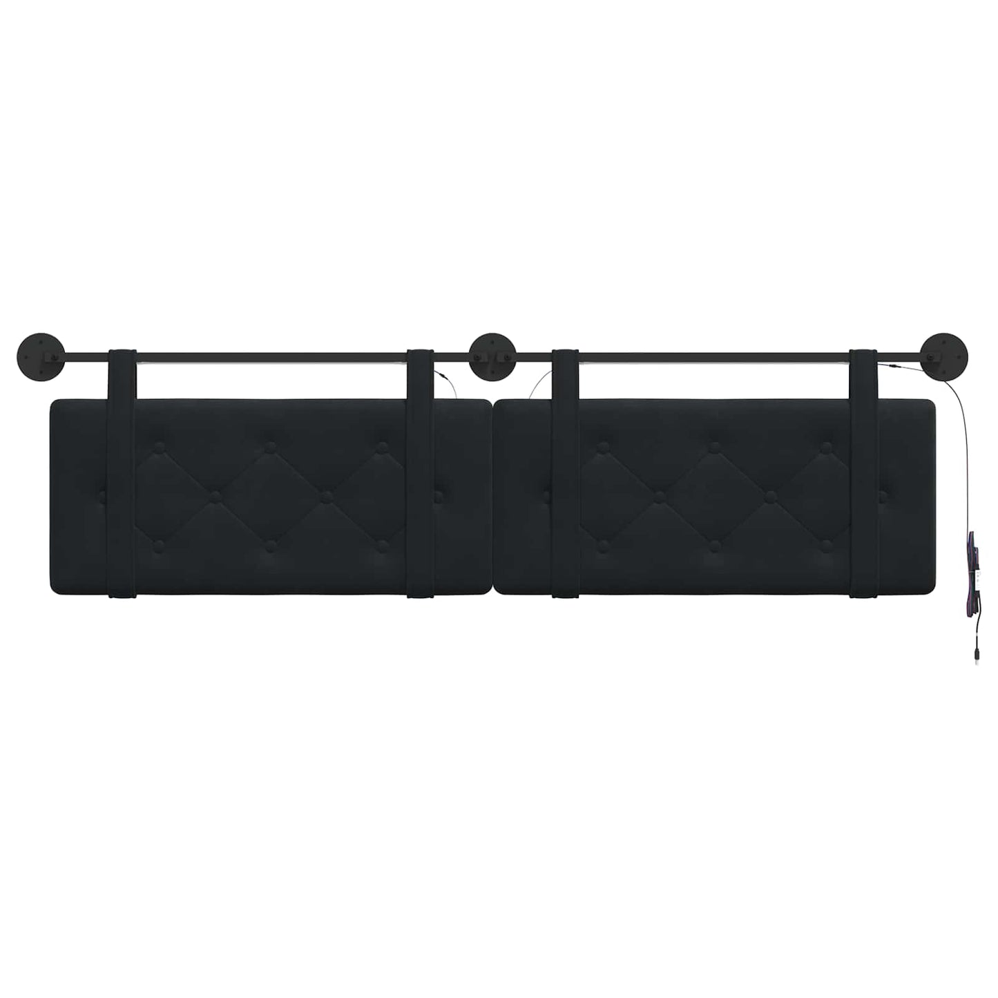 Hangend hoofdbord Met LED-verlichting Zwart Fluweel