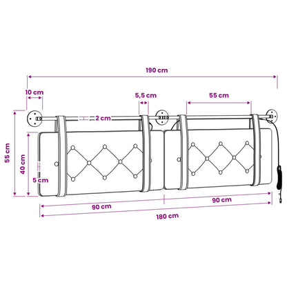 Hangend hoofdbord Met LED-verlichting Bruin Fluweel