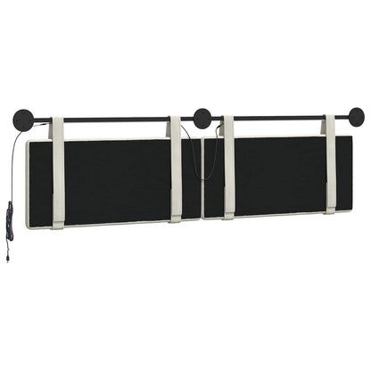 Hangend hoofdbord Met LED-verlichting Crèmekleurig Fluweel