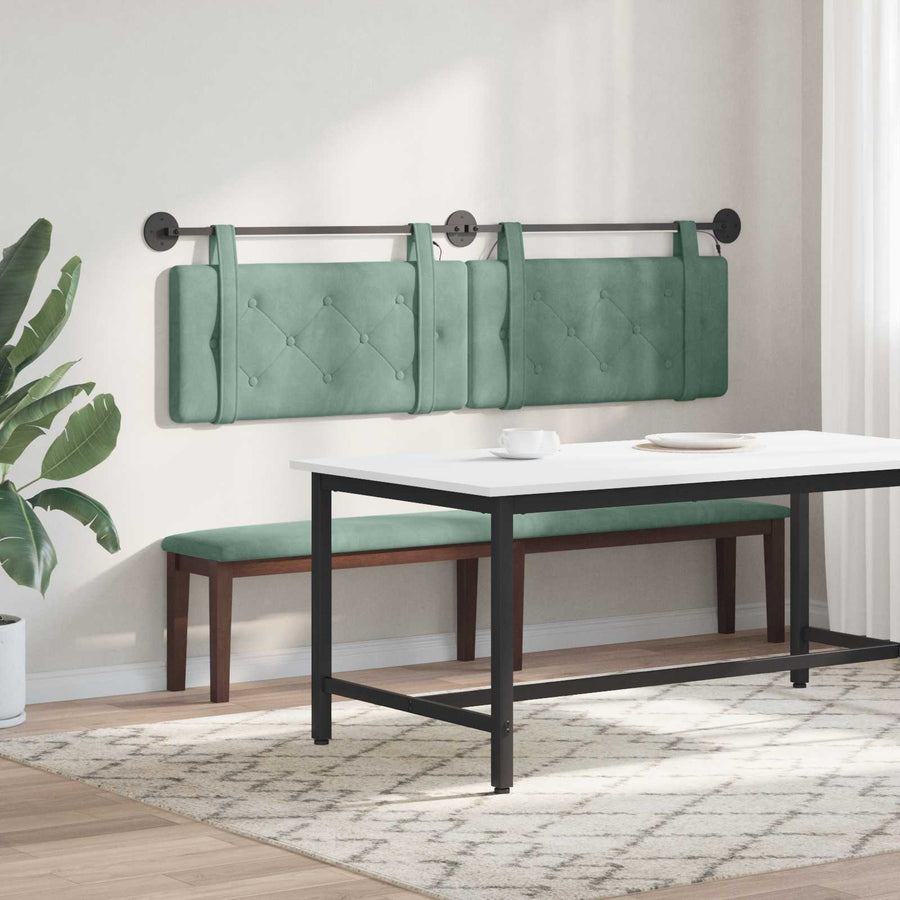 Hangend hoofdbord Met LED-verlichting Zeegroen Fluweel