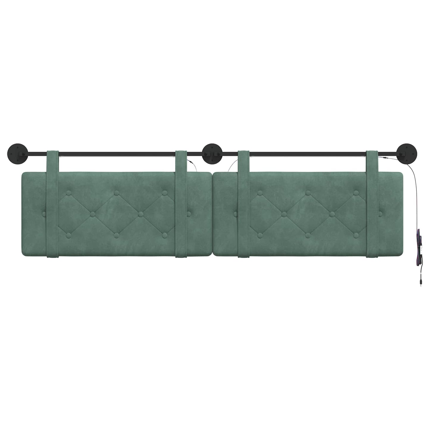 Hangend hoofdbord Met LED-verlichting Zeegroen Fluweel