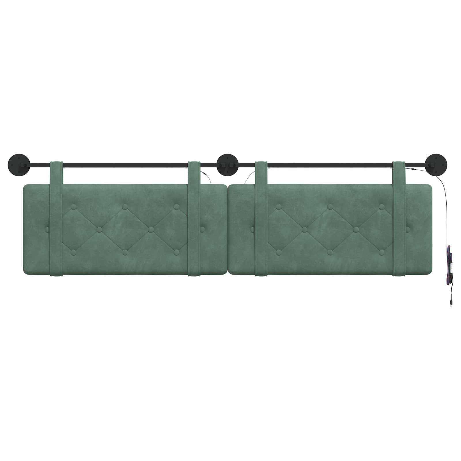 Hangend hoofdbord Met LED-verlichting Zeegroen Fluweel
