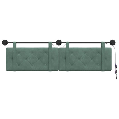 Hangend hoofdbord Met LED-verlichting Zeegroen Fluweel