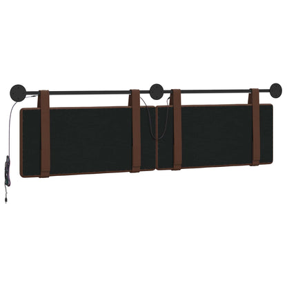 Hangend hoofdbord Met LED-verlichting Bruin Kunstleer