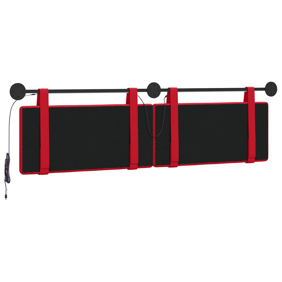 Hangend hoofdbord Met LED-verlichting Rood Kunstleer