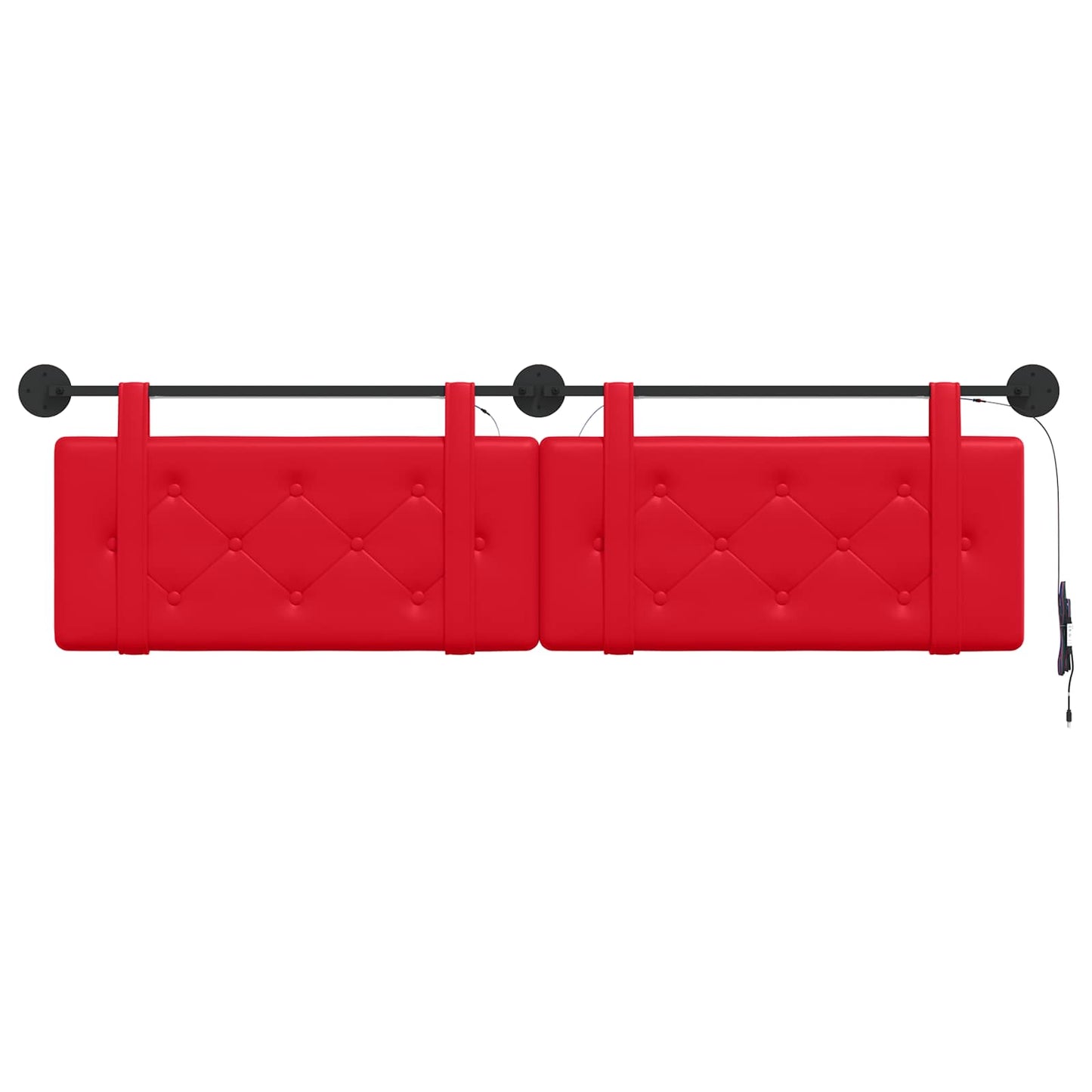 Hangend hoofdbord Met LED-verlichting Rood Kunstleer