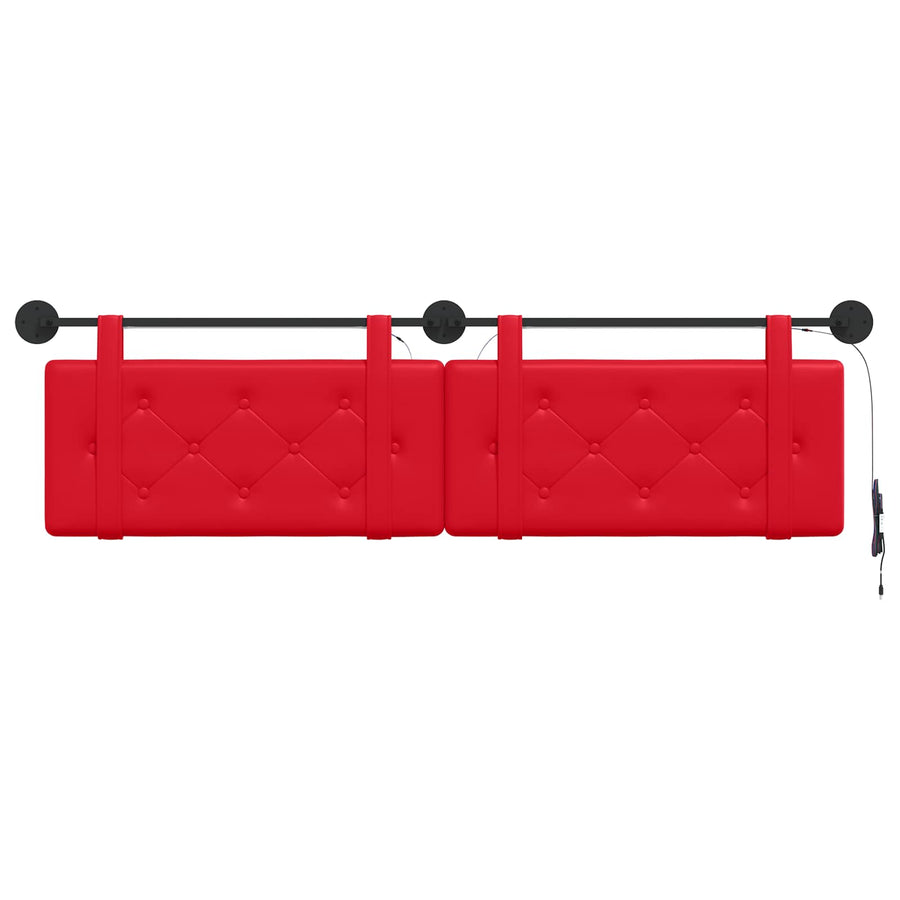 Hangend hoofdbord Met LED-verlichting Rood Kunstleer