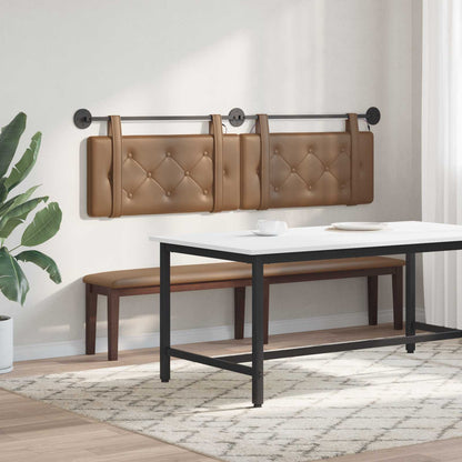 Hangend hoofdbord Met LED-verlichting Cappuccino Kunstleer