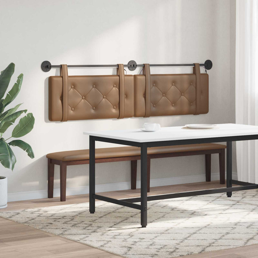 Hangend hoofdbord Met LED-verlichting Cappuccino Kunstleer