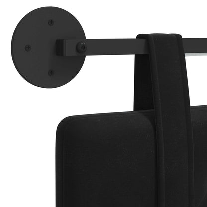 Hangend hoofdbord Met LED-verlichting Zwart Kunstleer