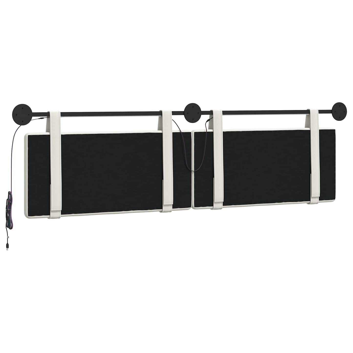 Hangend hoofdbord Met LED-verlichting Wit Kunstleer