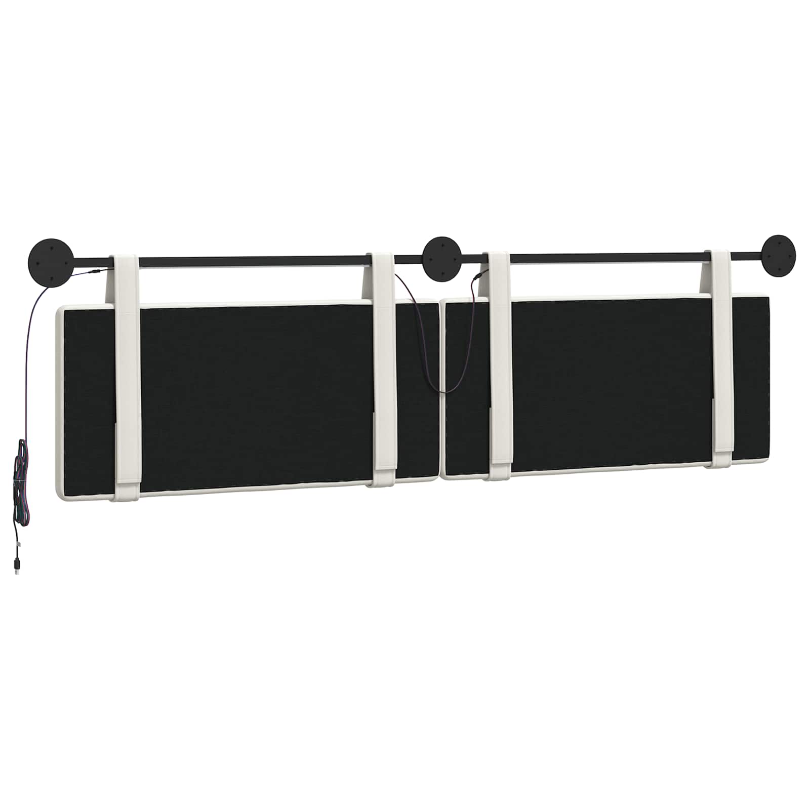 Hangend hoofdbord Met LED-verlichting Wit Kunstleer