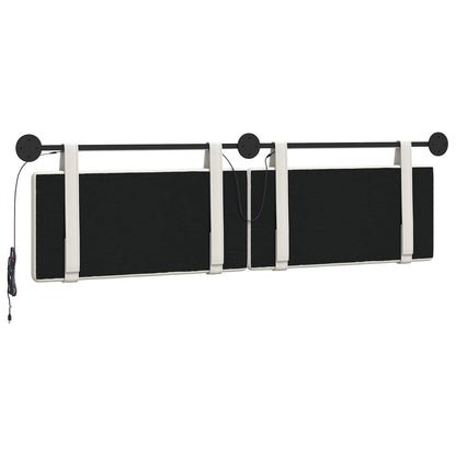 Hangend hoofdbord Met LED-verlichting Wit Kunstleer