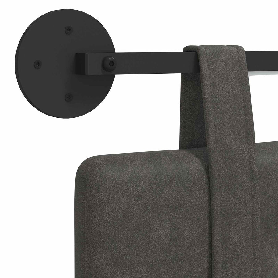Hangend hoofdbord Met LED-verlichting Zwart Antiek PU