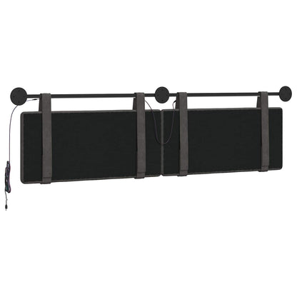 Hangend hoofdbord Met LED-verlichting Zwart Antiek PU