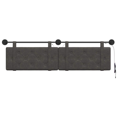 Hangend hoofdbord Met LED-verlichting Zwart Antiek PU