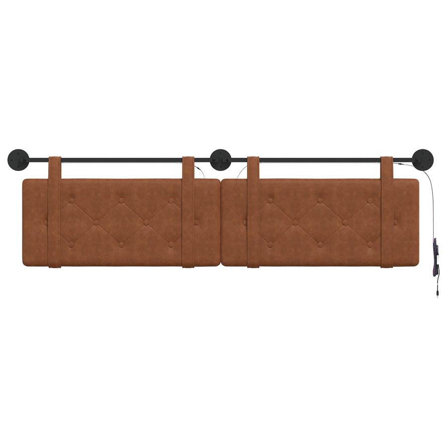 Hangend hoofdbord Met LED-verlichting Bruin Antiek PU