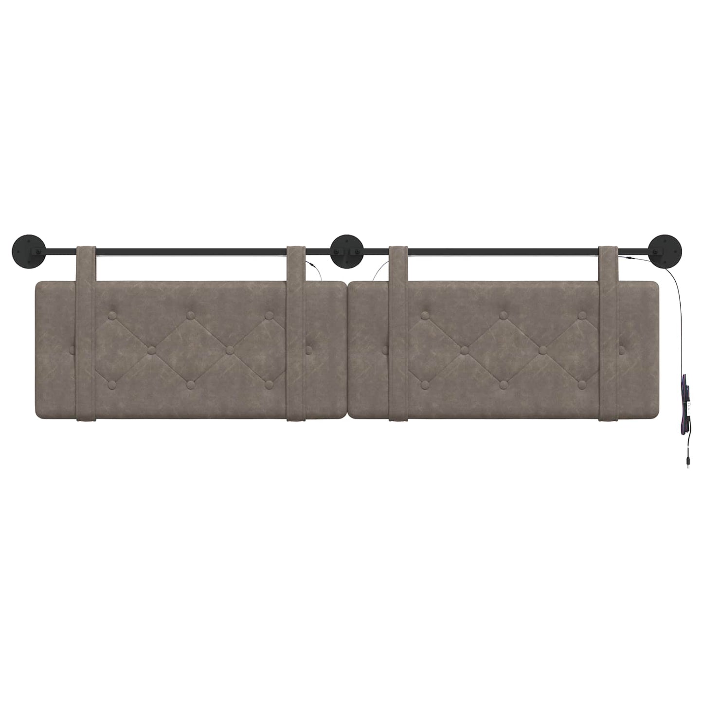 Hangend hoofdbord Met LED-verlichting Grijs Antiek PU