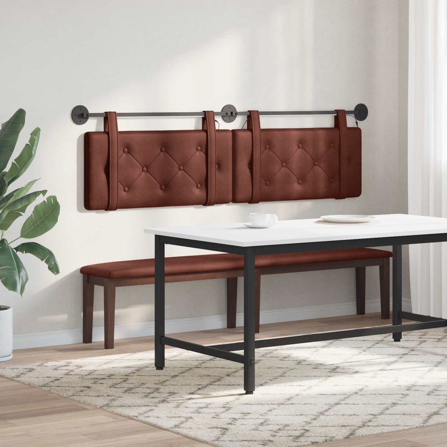 Hangend hoofdbord Met LED-verlichting Glanzend Bruin Antiek PU