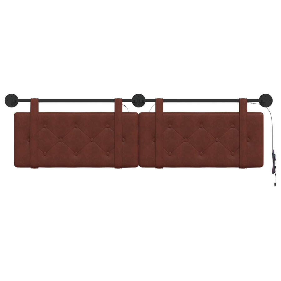 Hangend hoofdbord Met LED-verlichting Glanzend Bruin Antiek PU