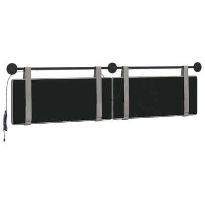Hangend hoofdbord Met LED-verlichting Lichtgrijs Fluweel