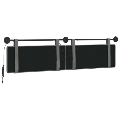 Hangend hoofdbord Met LED-verlichting Donkergrijs Fluweel