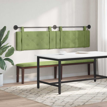 Hangend hoofdbord Met LED-verlichting Lichtgroen Fluweel