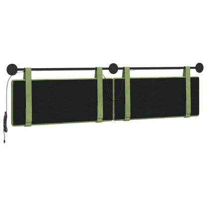 Hangend hoofdbord Met LED-verlichting Lichtgroen Fluweel