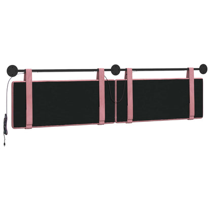 Hangend hoofdbord Met LED-verlichting Roze Fluweel