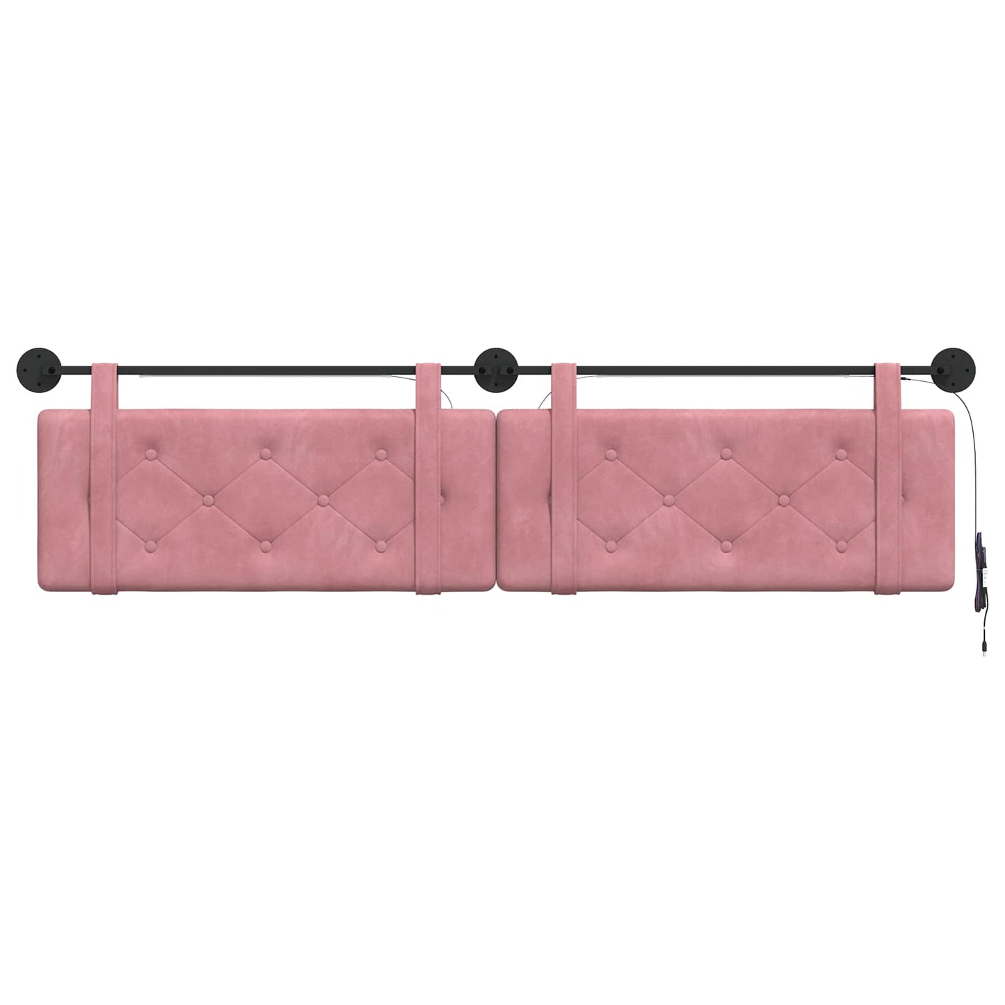 Hangend hoofdbord Met LED-verlichting Roze Fluweel