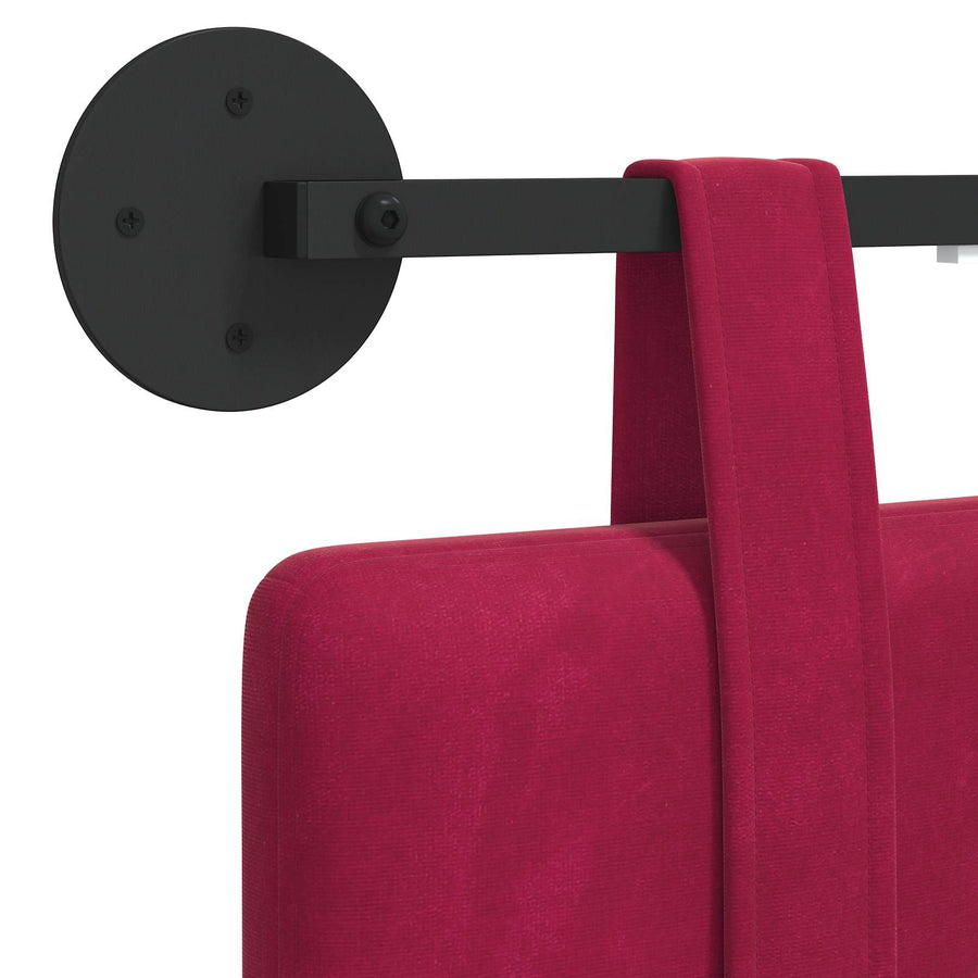 Hangend hoofdbord Met LED-verlichting Wijnrood Fluweel