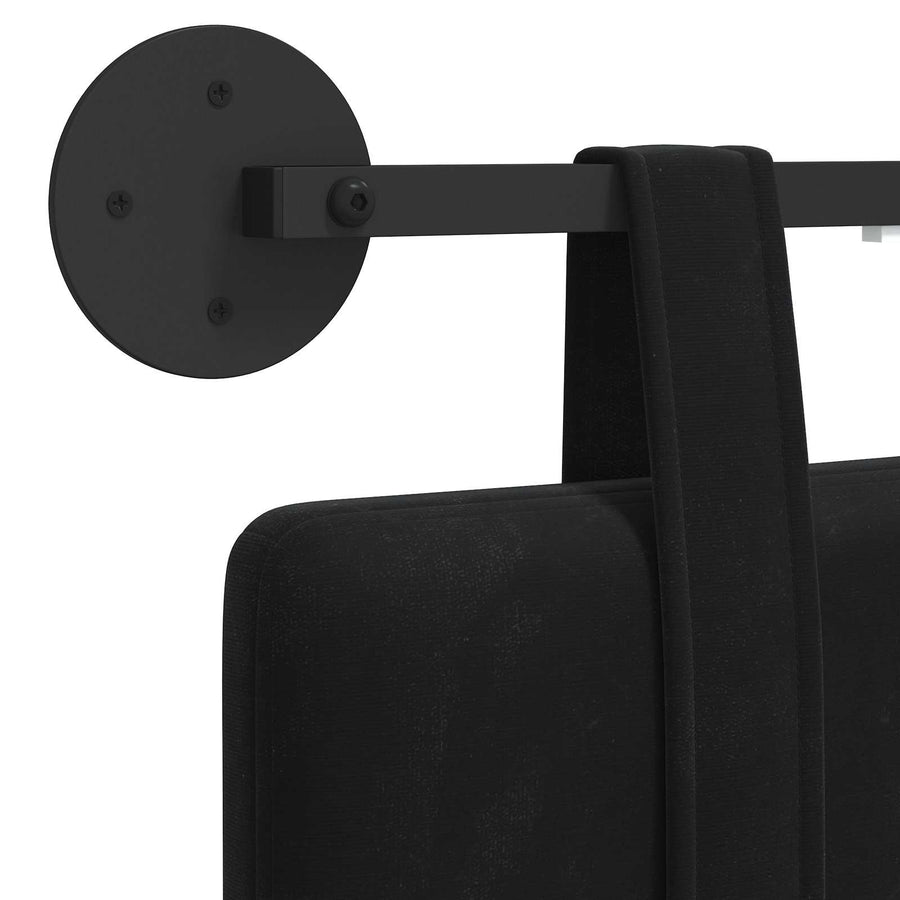 Hangend hoofdbord Met LED-verlichting Zwart Fluweel