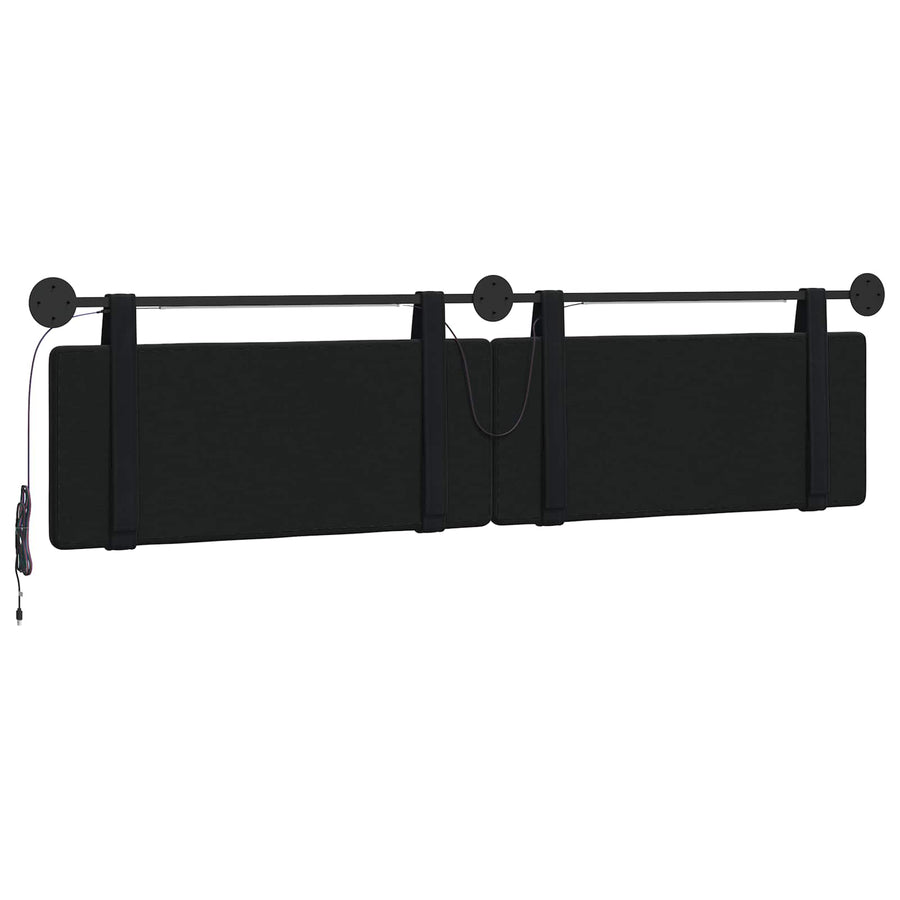 Hangend hoofdbord Met LED-verlichting Zwart Fluweel
