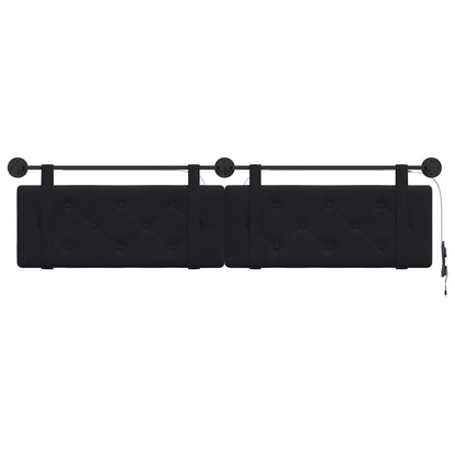 Hangend hoofdbord Met LED-verlichting Zwart Fluweel
