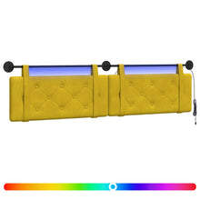 Hangend hoofdbord Met LED-verlichting Geel Fluweel
