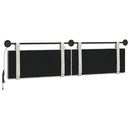 Hangend hoofdbord Met LED-verlichting Crèmekleurig Fluweel