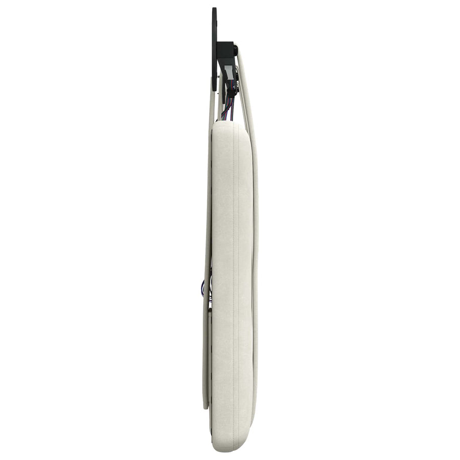 Hangend hoofdbord Met LED-verlichting Crèmekleurig Fluweel