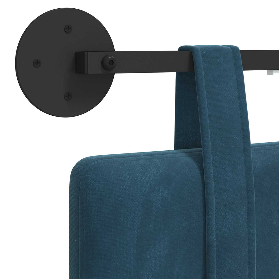 Hangend hoofdbord Met LED-verlichting Blauw Fluweel