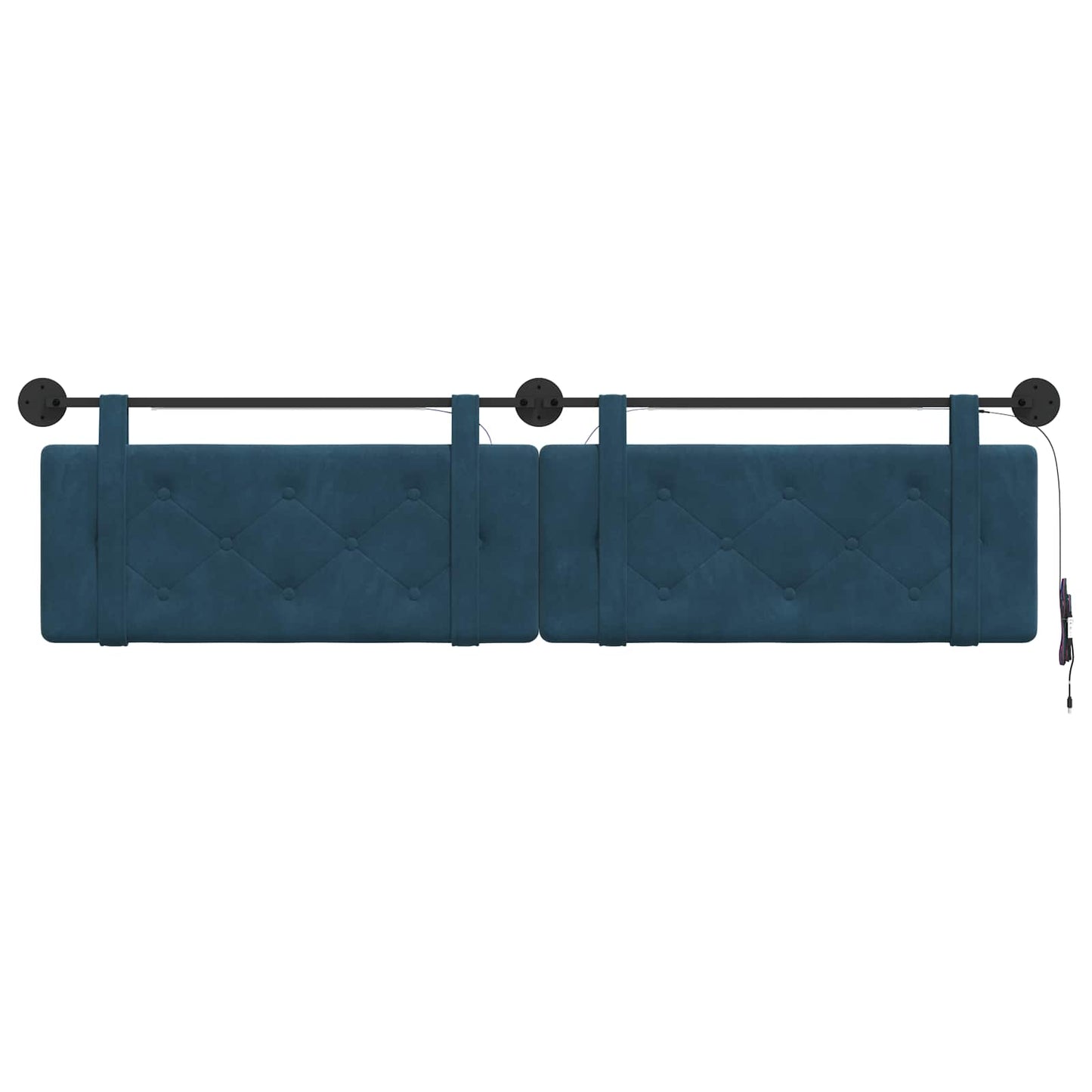 Hangend hoofdbord Met LED-verlichting Blauw Fluweel