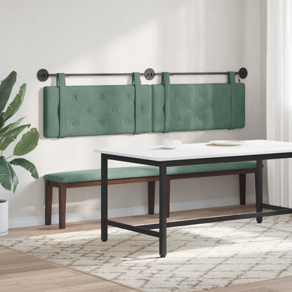 Hangend hoofdbord Met LED-verlichting Zeegroen Fluweel