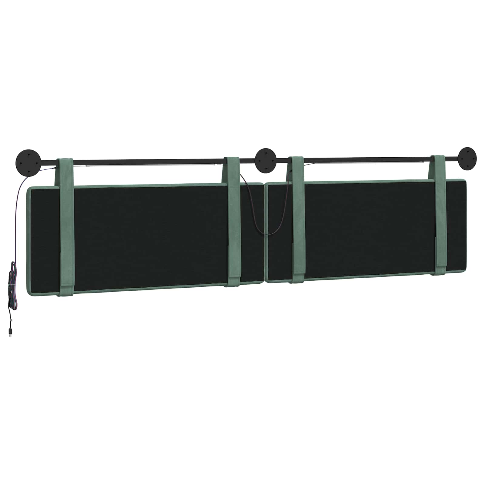 Hangend hoofdbord Met LED-verlichting Zeegroen Fluweel