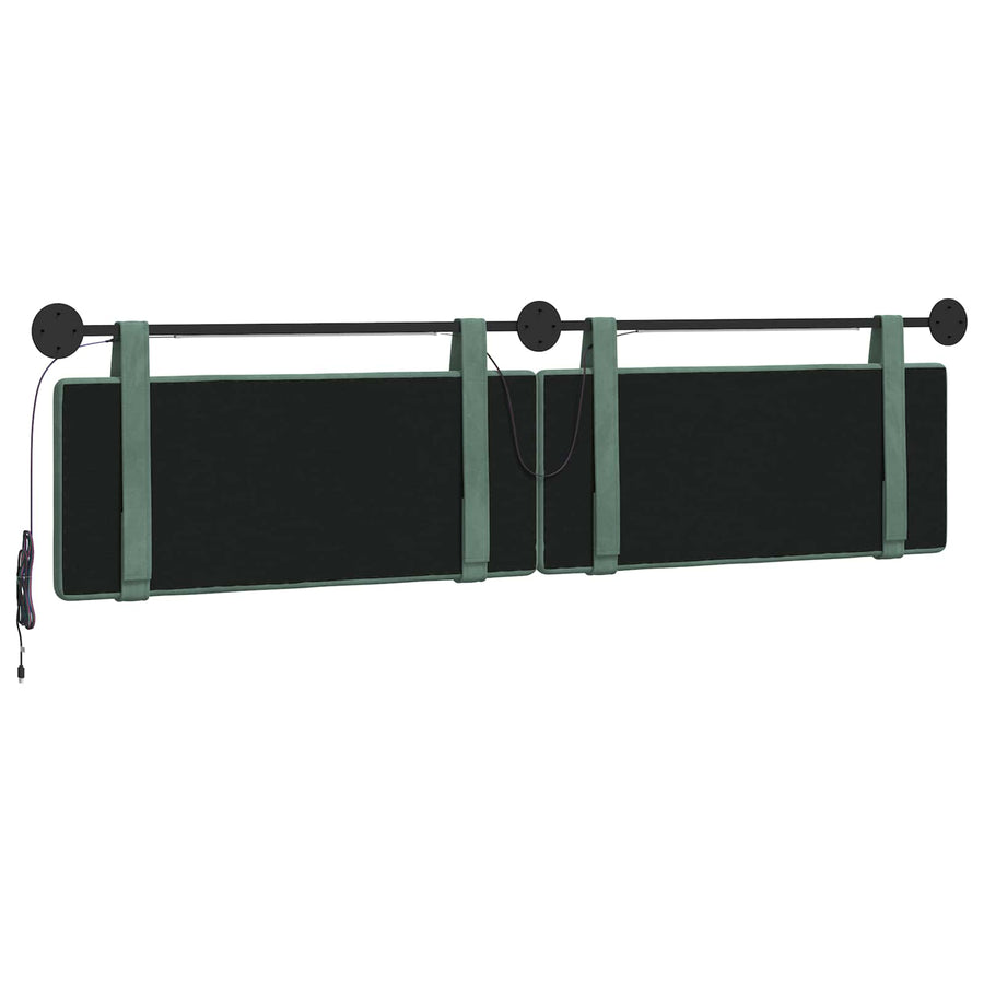 Hangend hoofdbord Met LED-verlichting Zeegroen Fluweel
