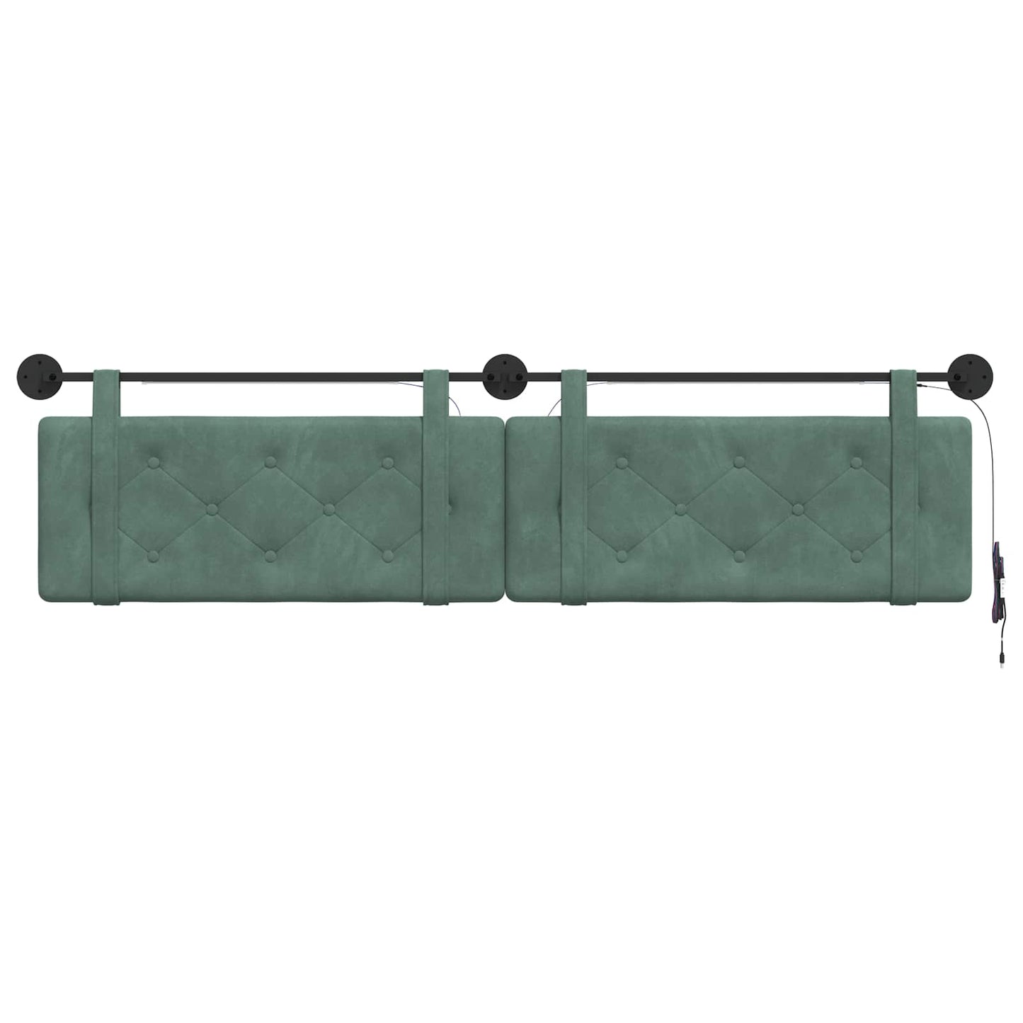 Hangend hoofdbord Met LED-verlichting Zeegroen Fluweel