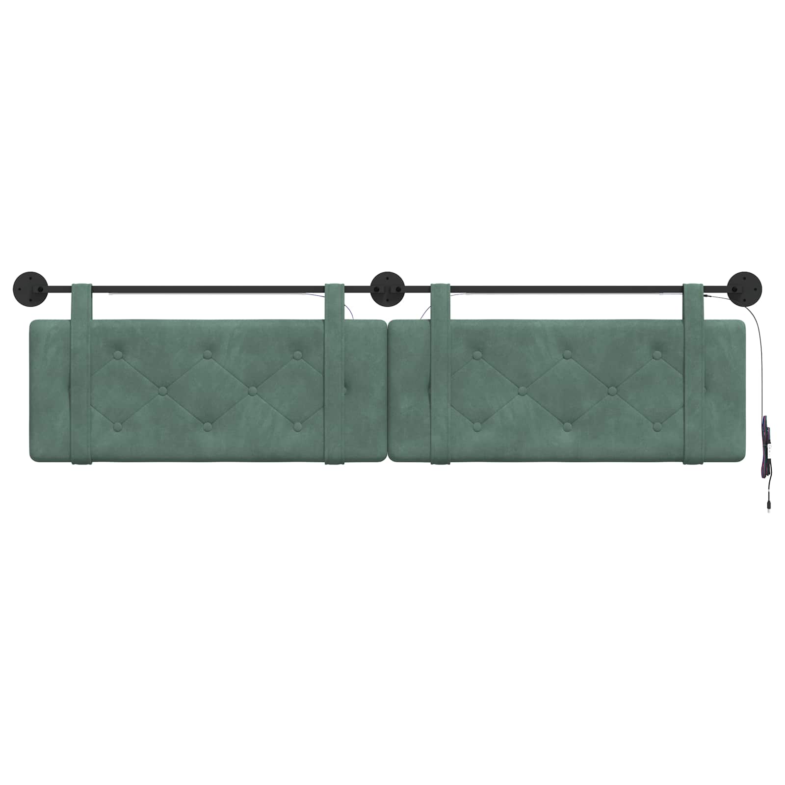 Hangend hoofdbord Met LED-verlichting Zeegroen Fluweel